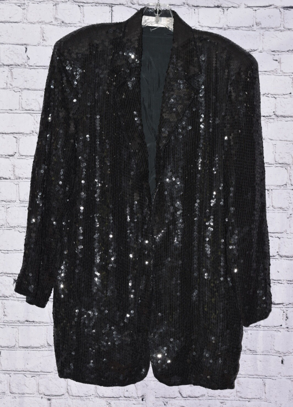 Judith Ann Evening Black Tie Party Sequin Beaded Silk Cardigan Blazer Jacket0